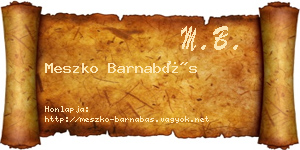 Meszko Barnabás névjegykártya
